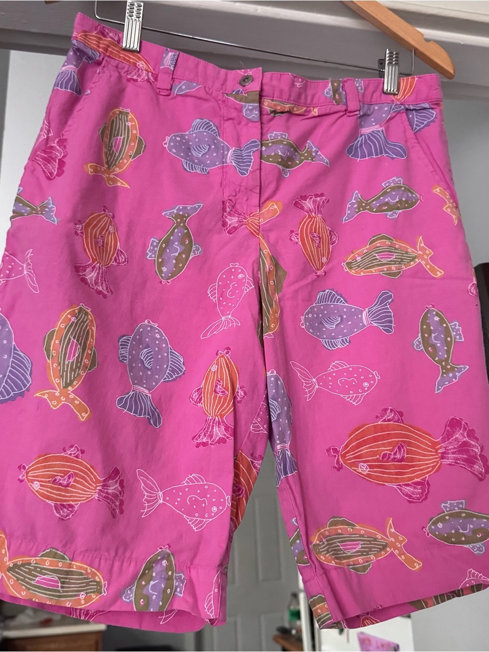 Fresh Produce Men’s shorts pastel pink nautical fish tropical summer sz small